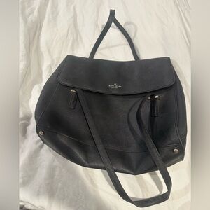 Kate Spade New York black leather tote bag